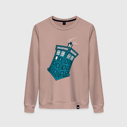 Свитшот хлопковый женский Adventure tardis, цвет: пыльно-розовый