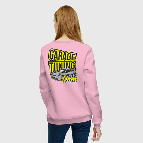 Женский свитшот Garage tuning team / Светло-розовый – фото 4