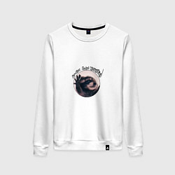 Свитшот хлопковый женский Енот Педро из Тик Ток, цвет: белый
