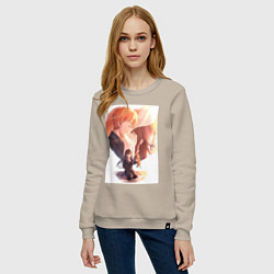 Свитшот хлопковый женский Корзинка фруктов Тору Хонда, цвет: миндальный — фото 2