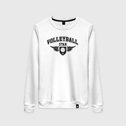 Свитшот хлопковый женский Volleyball star, цвет: белый