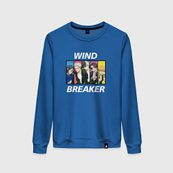 Свитшот хлопковый женский Wind Breaker, цвет: синий