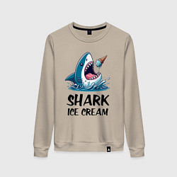 Женский свитшот Shark ice cream - ai art