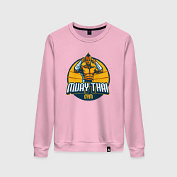 Свитшот хлопковый женский Muay thai gym, цвет: светло-розовый