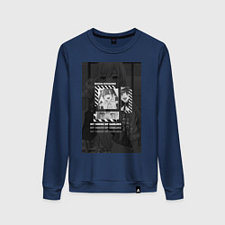 Свитшот хлопковый женский Марин Китагава Гяру, цвет: тёмно-синий