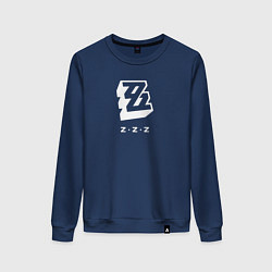 Свитшот хлопковый женский Zenless Zone Zero logo, цвет: тёмно-синий
