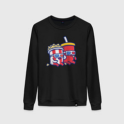 Свитшот хлопковый женский В кино, цвет: черный