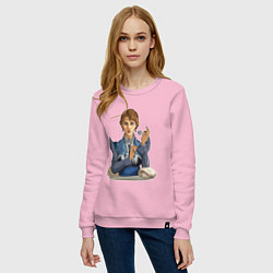 Свитшот хлопковый женский Кассандра - RimWorld, цвет: светло-розовый — фото 2