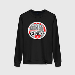 Свитшот хлопковый женский Switzerland country, цвет: черный