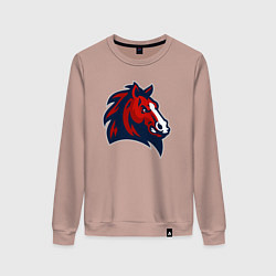 Свитшот хлопковый женский Красный конь, цвет: пыльно-розовый