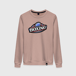 Свитшот хлопковый женский Boxing sport, цвет: пыльно-розовый