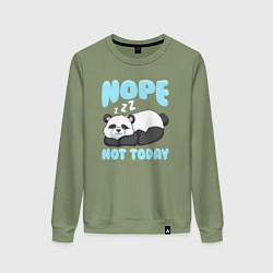 Свитшот хлопковый женский Неа не сегодня, цвет: авокадо