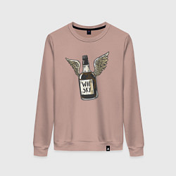 Свитшот хлопковый женский Крылатый виски, цвет: пыльно-розовый