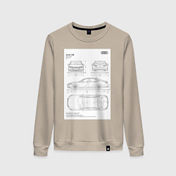 Свитшот хлопковый женский Audi A8, цвет: миндальный