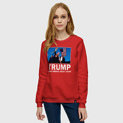 Свитшот хлопковый женский Дональд Трамп, цвет: красный — фото 2