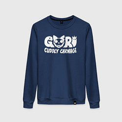 Свитшот хлопковый женский Goro cuddly carnage logotype, цвет: тёмно-синий