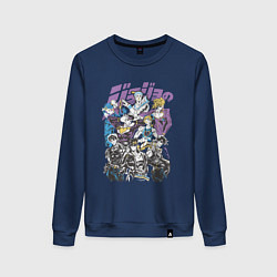 Свитшот хлопковый женский Джоджо JoJo Bizarre Adventure, цвет: тёмно-синий