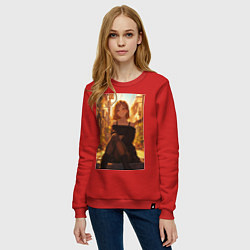 Свитшот хлопковый женский Магическая битва Нобара Кугисаки арт, цвет: красный — фото 2