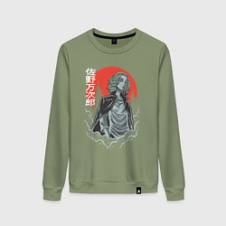 Свитшот хлопковый женский Токийские мстители Манджиро Сано, цвет: авокадо