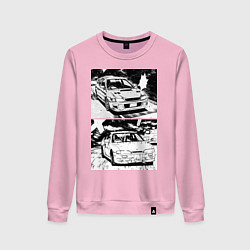 Свитшот хлопковый женский Nissan silvia subaru forester, цвет: светло-розовый