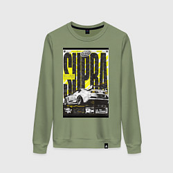 Свитшот хлопковый женский Toyota Supra авто, цвет: авокадо