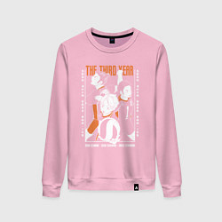 Свитшот хлопковый женский Haikyuu!! Хаику Волейбол третьегодки Асахи Азумане, цвет: светло-розовый