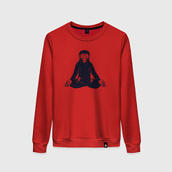 Свитшот хлопковый женский Yoga monkey, цвет: красный
