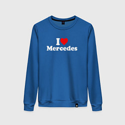 Свитшот хлопковый женский I love Mercedes, цвет: синий