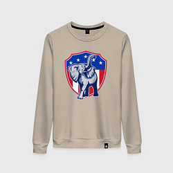 Свитшот хлопковый женский Elephant USA, цвет: миндальный