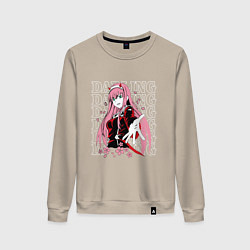 Свитшот хлопковый женский Darling in the FranXX Милый из Франкса, цвет: миндальный