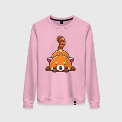 Свитшот хлопковый женский Cute red panda, цвет: светло-розовый