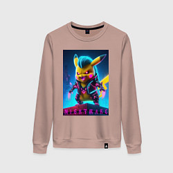 Женский свитшот Cyberpunk - terrible Pikachu with claws