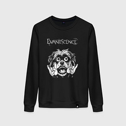 Свитшот хлопковый женский Evanescence rock dog, цвет: черный