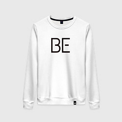 Свитшот хлопковый женский BTS надпись be, цвет: белый