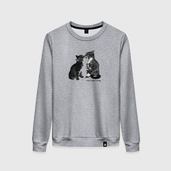 Свитшот хлопковый женский Kiss the cats, цвет: меланж