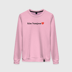 Свитшот хлопковый женский BTS Kim Nam-joon, цвет: светло-розовый