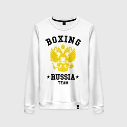 Свитшот хлопковый женский Boxing Russia Team, цвет: белый
