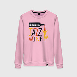 Свитшот хлопковый женский Джаз и винишко, цвет: светло-розовый