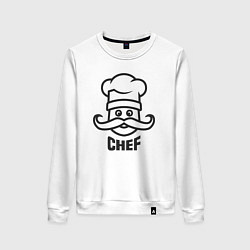 Свитшот хлопковый женский Chef, цвет: белый