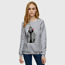 Свитшот хлопковый женский Токийские мстители Рюгуджи Дракен, цвет: меланж — фото 2