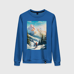 Женский свитшот Лыжник в горах