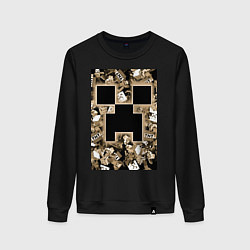 Свитшот хлопковый женский Герои Minecraft, цвет: черный