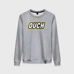 Свитшот хлопковый женский Ауч, цвет: меланж