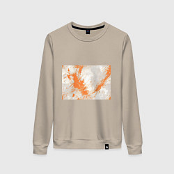 Женский свитшот Оранжевая краска на белом