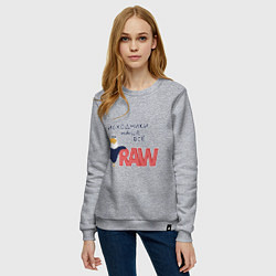 Свитшот хлопковый женский Исходники наше всё raw, цвет: меланж — фото 2