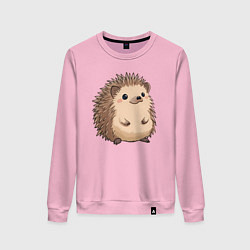 Свитшот хлопковый женский Ёжик арт, цвет: светло-розовый