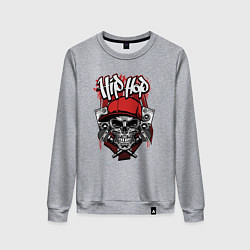 Свитшот хлопковый женский Hip-hop killer, цвет: меланж