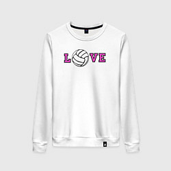 Свитшот хлопковый женский Love volley, цвет: белый