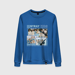 Свитшот хлопковый женский Stray kids ot8, цвет: синий
