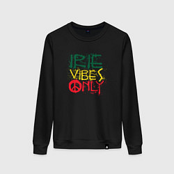 Свитшот хлопковый женский Irie vibes only, цвет: черный